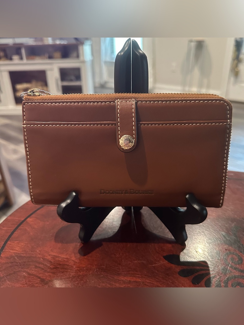 Dooney & Bourke Alto Italian Brown Leather Wallet Organizer